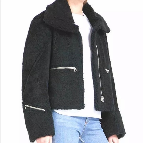 Sandro Paris Lamb Shearling Jacket - Picture 2 of 7